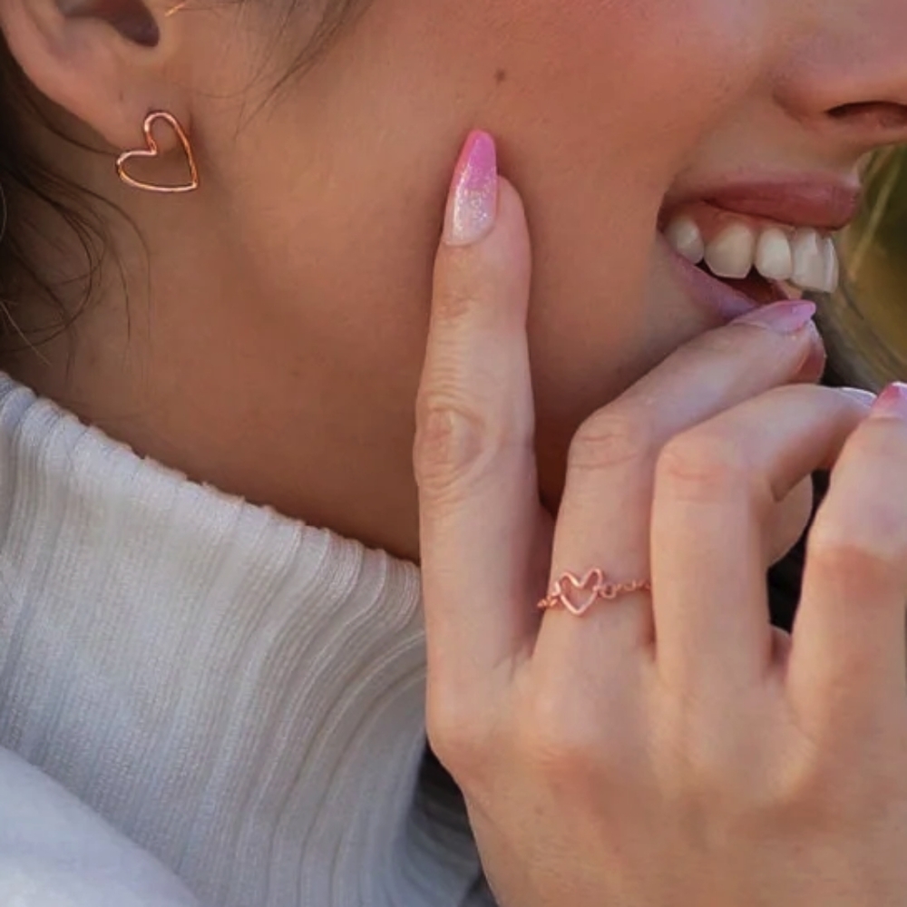 Pura Vida Heart Earrings + Ring Set